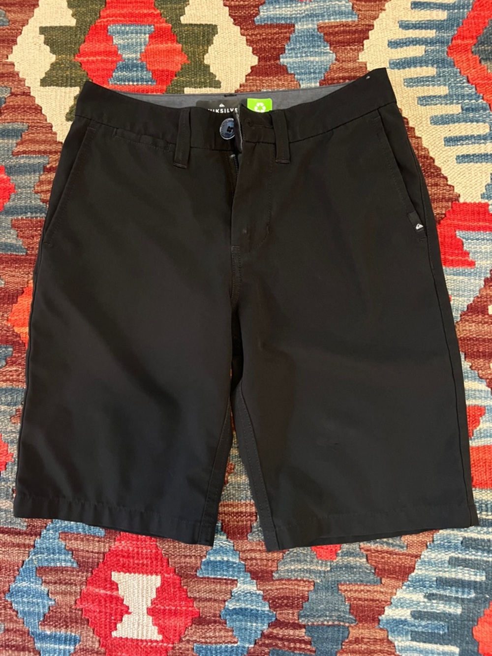 Quiksilver boy’s amphibious 4 way stretch Black Flat Front Casual Shorts